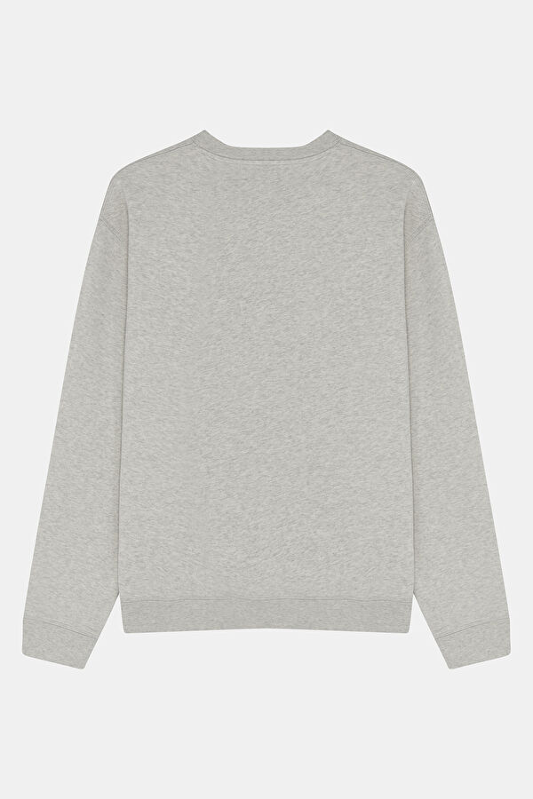 Açık Gri Relax Kalıp Bisiklet Yaka Erkek Sweatshirt 5
