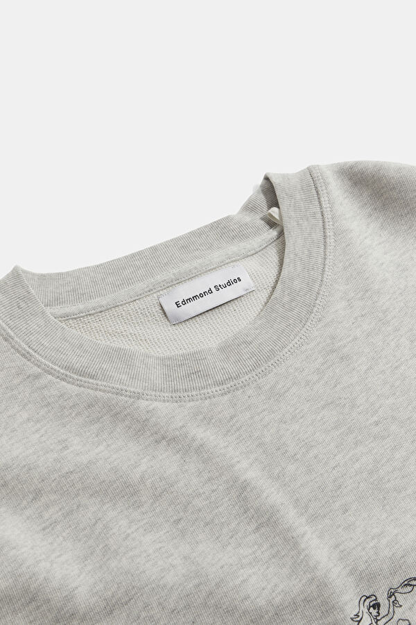 Açık Gri Relax Kalıp Bisiklet Yaka Erkek Sweatshirt 6