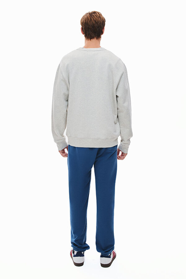 Açık Gri Relax Kalıp Bisiklet Yaka Erkek Sweatshirt 2