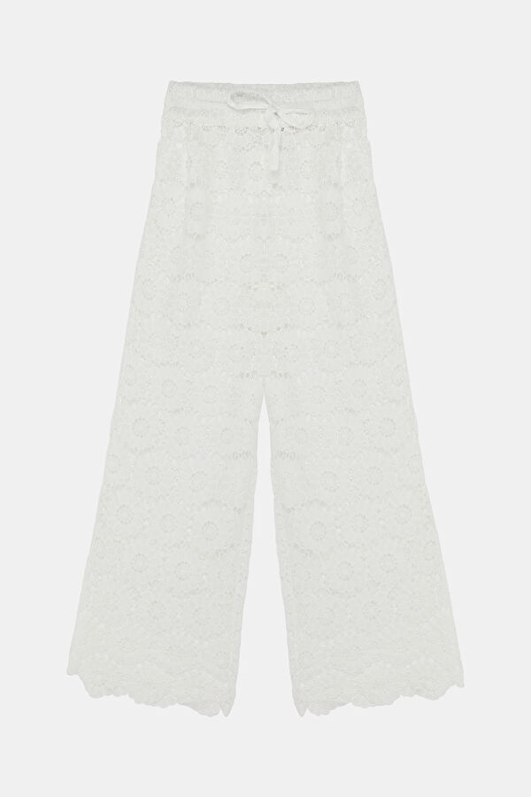 White Pipe Leg Pants 5