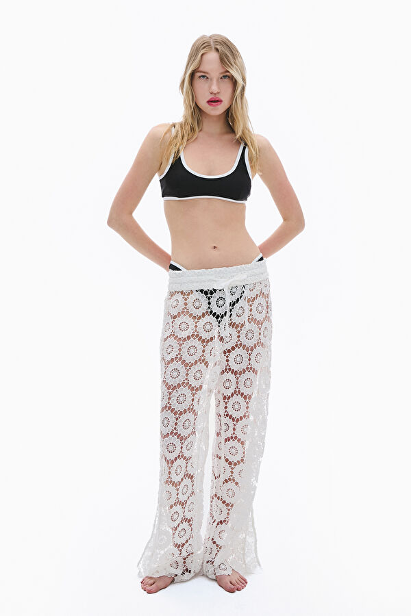 White Pipe Leg Pants