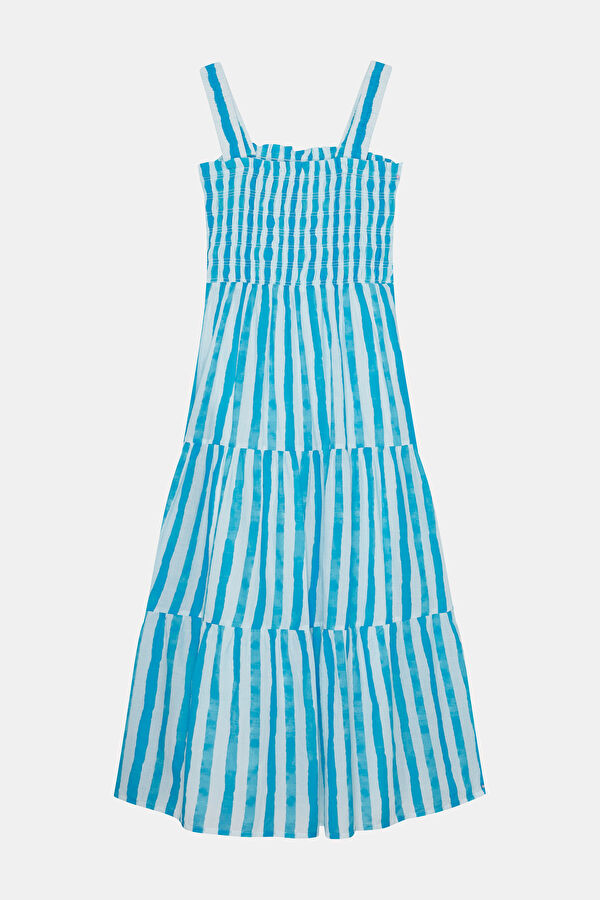 Blue Striped Maxi Women's Dress 5