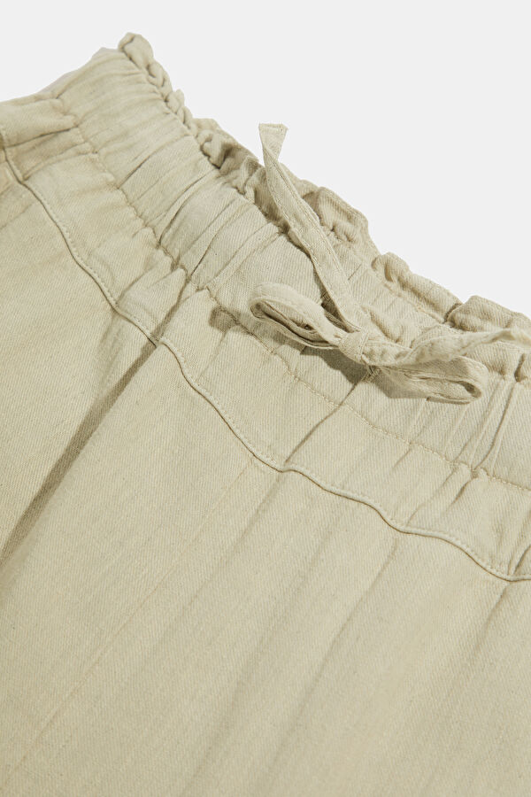 Grey Linen Straight Leg Women's Trousers 3