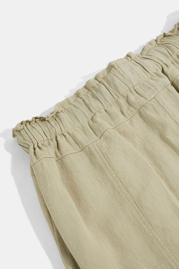 Grey Linen Straight Leg Women's Trousers 4
