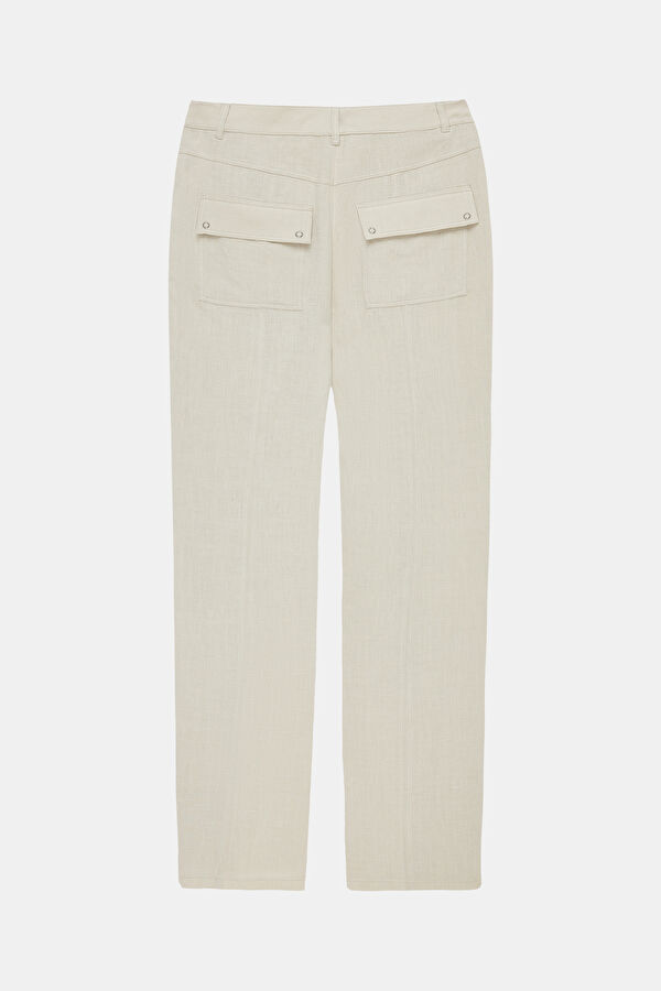 Mint Linen Straight Leg Women's Trousers 2