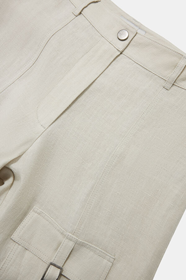 Mint Linen Straight Leg Women's Trousers 3