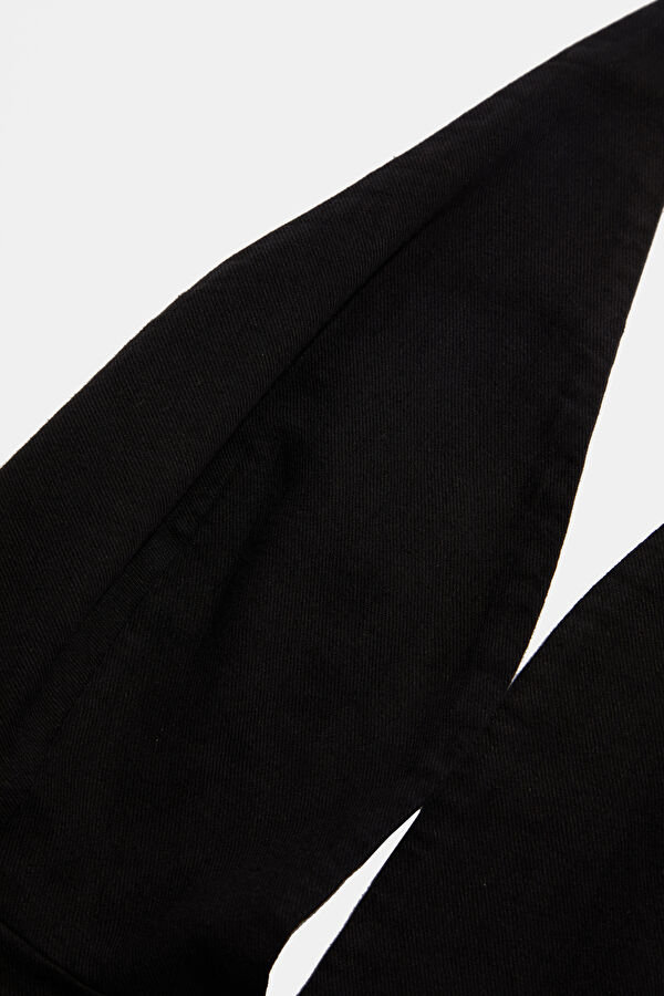 Black Cotton/Linen Women's Dress 5