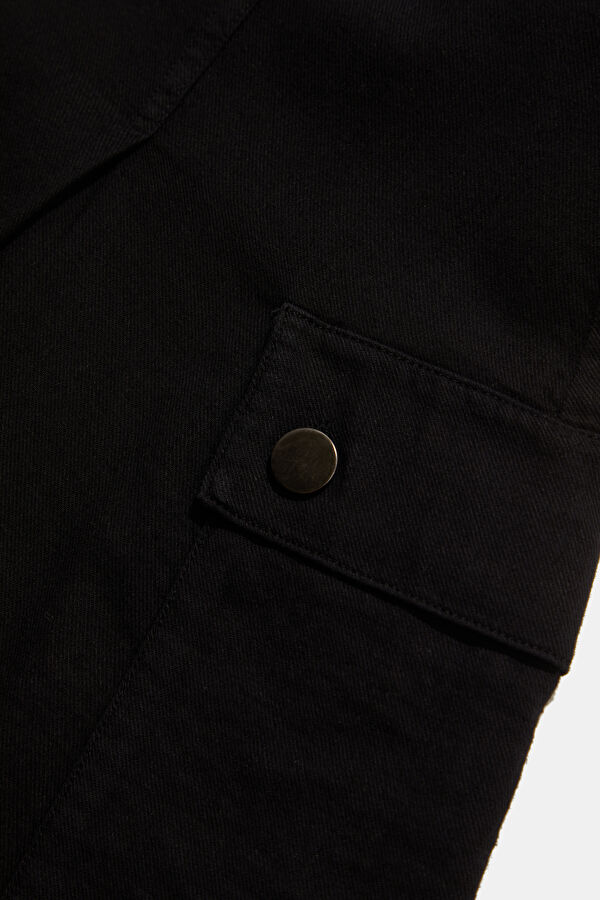 Black Cotton/Linen Women's Dress 6