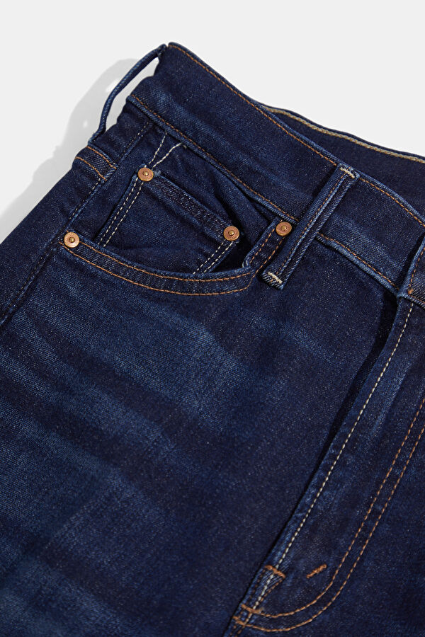 Navy Blue Pipe Leg Pants 3