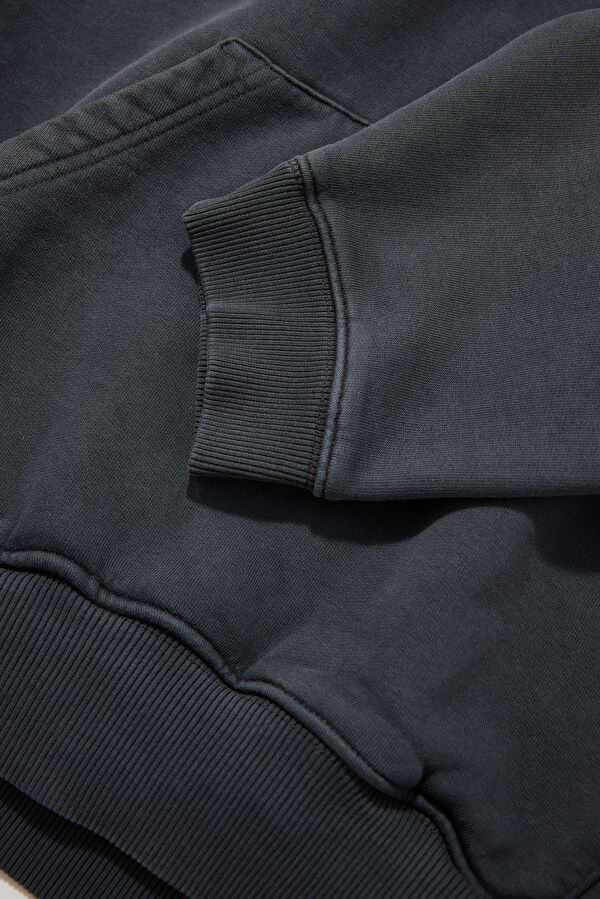 Black Relax Fit Hooded Men's Sweatshirt 4