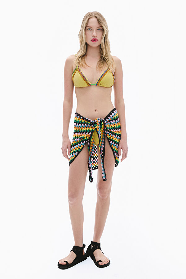 Beige Patterned Women's Pareo