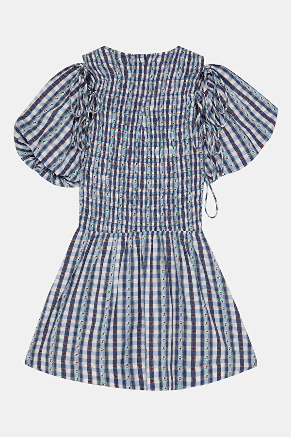 Navy Blue Patterned Mini Women's Dress 2