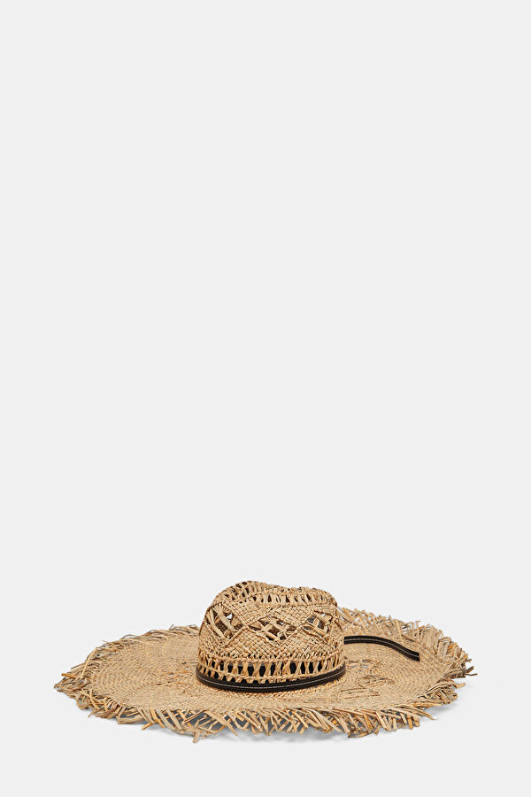 Beige Patterned Hat