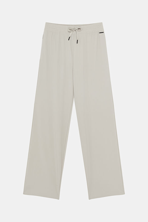 Slim Fit Beige Narrow Leg Women's Trousers