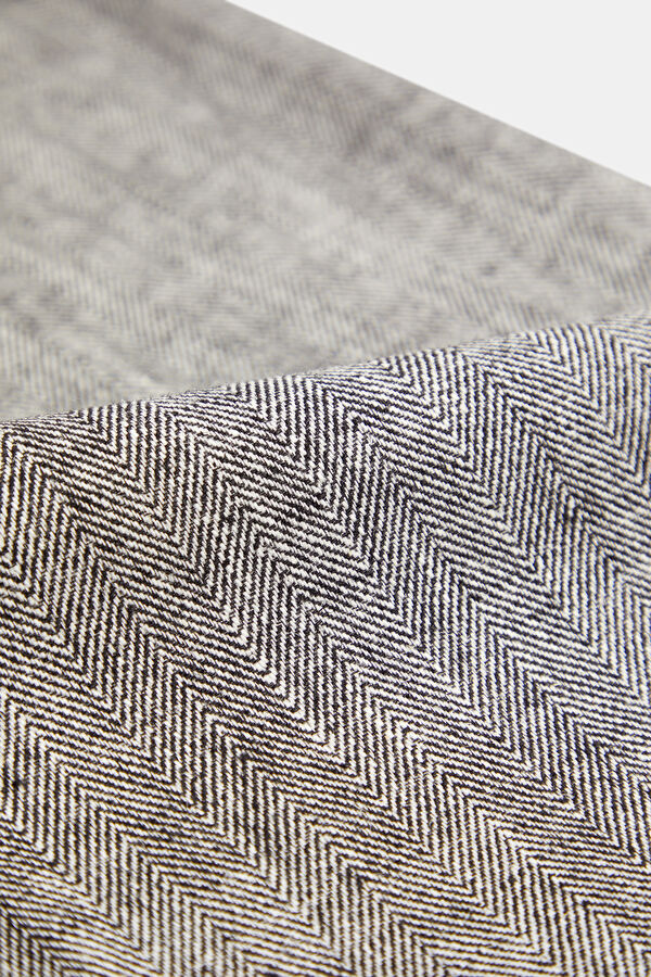 Gri Melanj Boru Paça Keten Kadın Pantolon 4