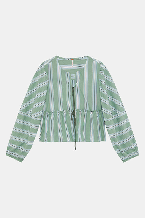 Green Patterned Women's Blouse 3