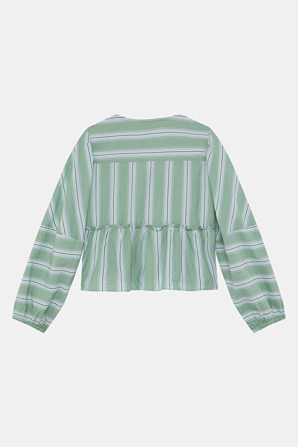 Green Patterned Women's Blouse 4