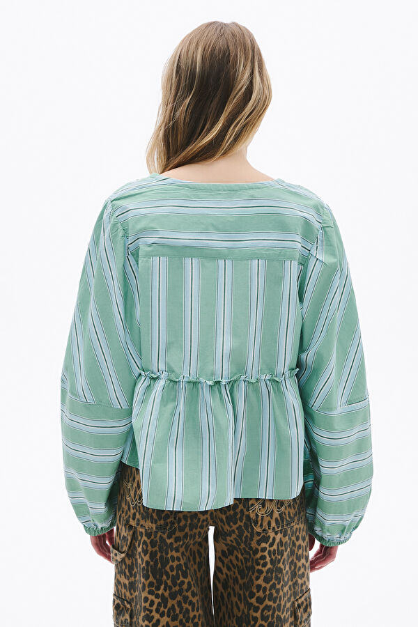 Green Patterned Women's Blouse 2
