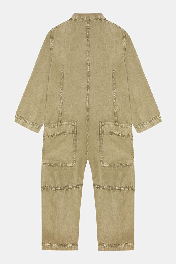 Khaki Denim Women's Jumpsuit 4