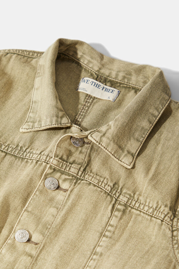 Khaki Denim Women's Jumpsuit 5