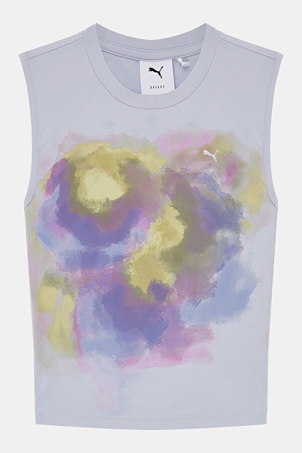 Light Blue Printed Strappy Women's Blouse