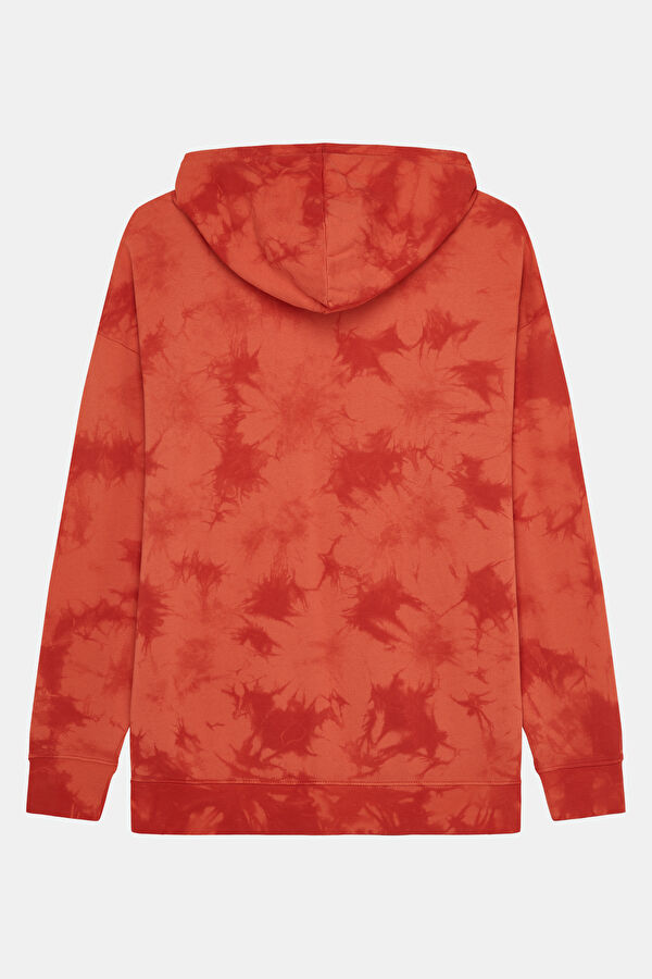 Kırmızı Kapuşonlu Kadın Sweatshirt 2