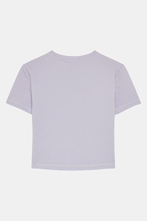 Dar Kalıp Açık Mavi O Yaka Kadın T-Shirt 2