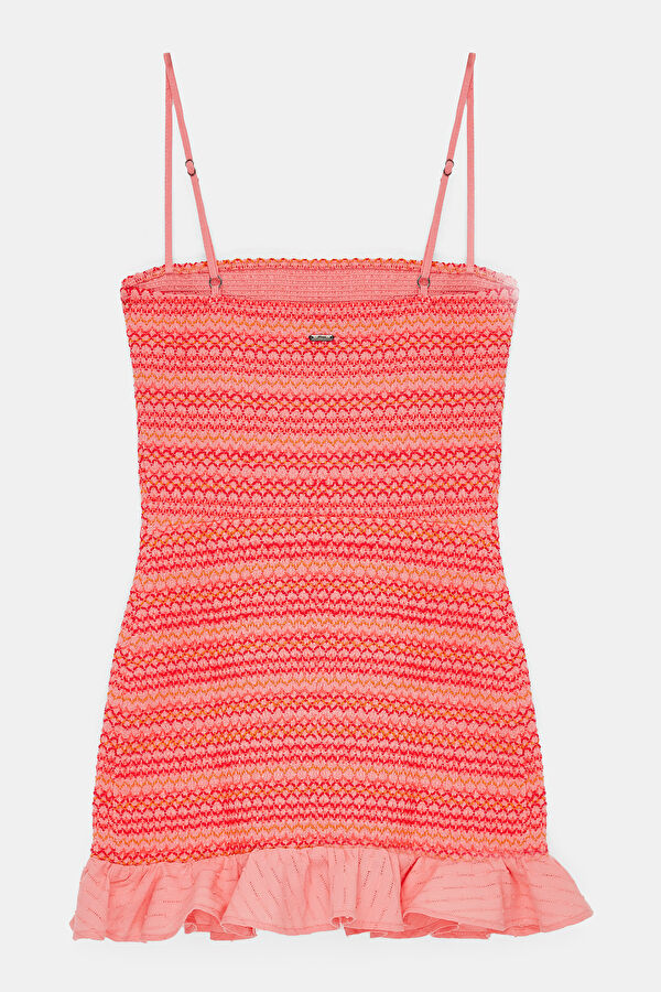 Pink Striped Patterned Mini Dress 4