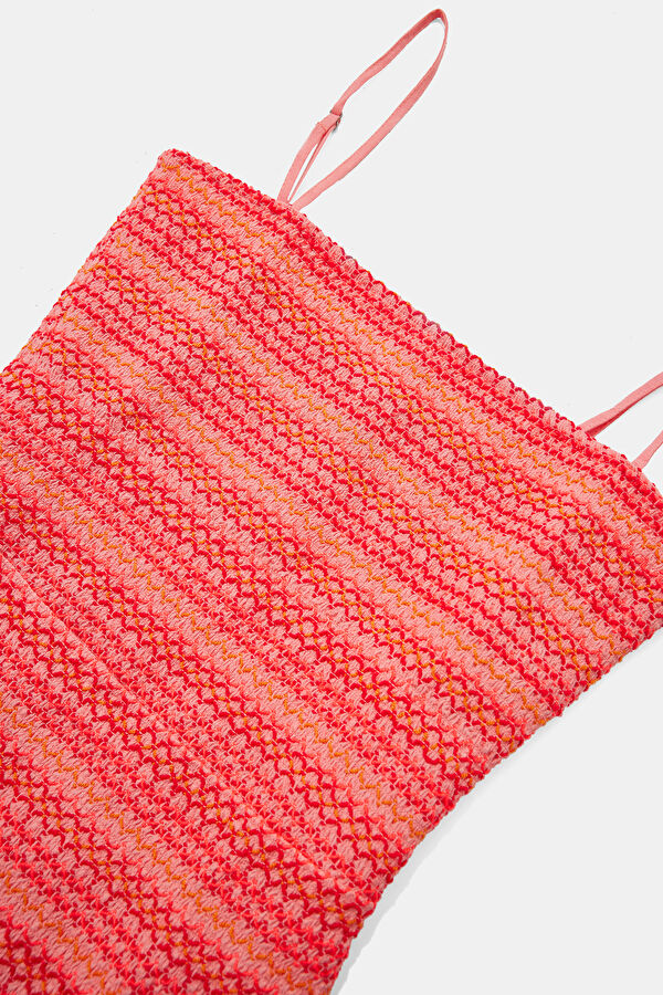 Pink Striped Patterned Mini Dress 5