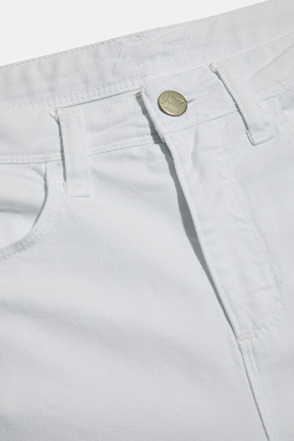 White Straight Leg Women's Trousers 3