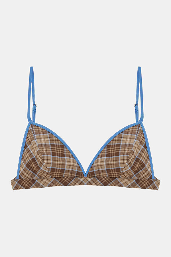 Colorful Plaid Strappy Women's Blouse