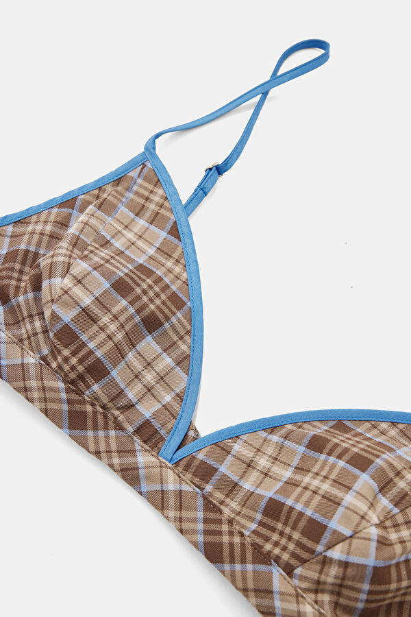 Colorful Plaid Strappy Women's Blouse 3