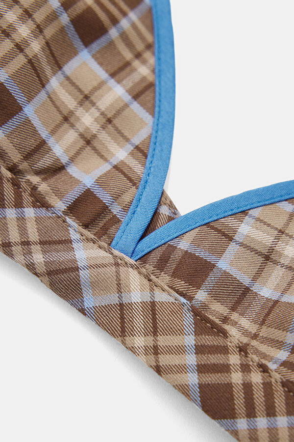 Colorful Plaid Strappy Women's Blouse 4