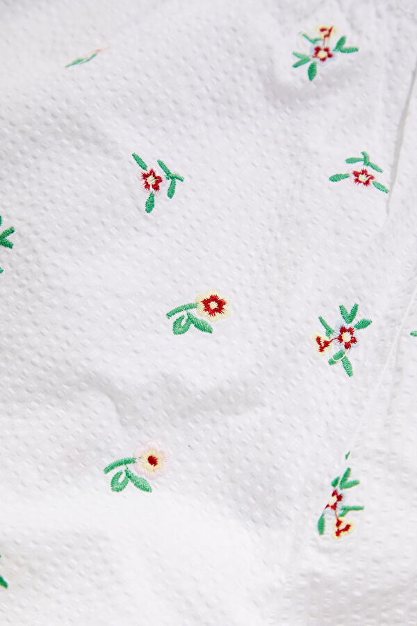 White Patterned Women's Shorts 4