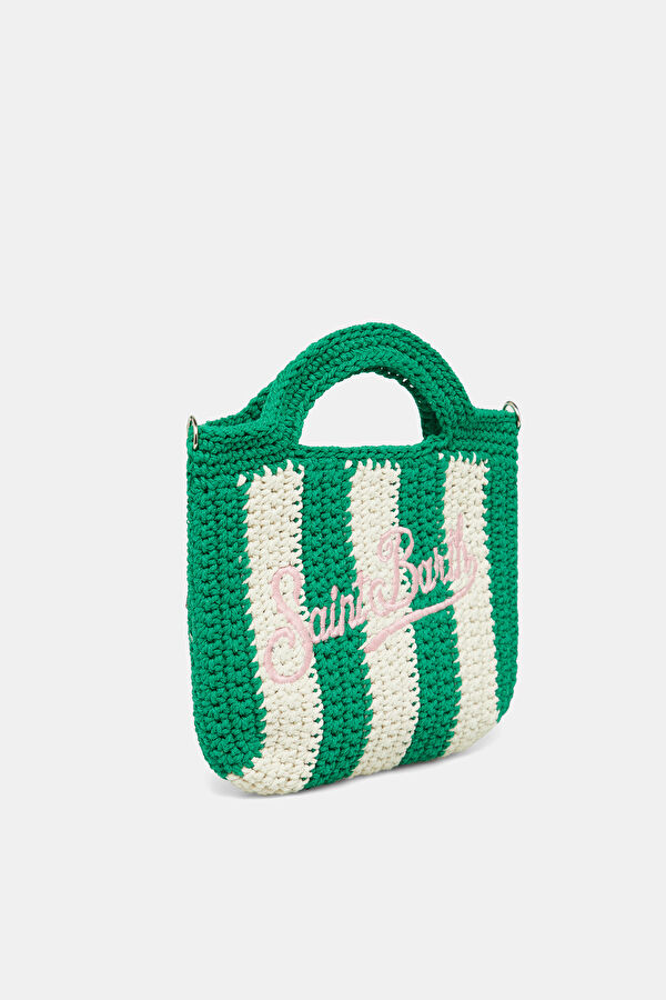 Crochet Mini Green Patterned Bag 4