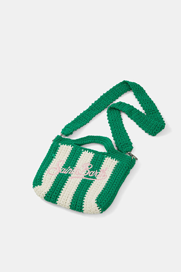 Crochet Mini Green Patterned Bag 5