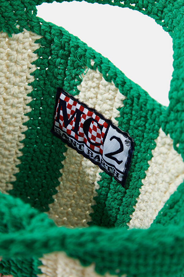Crochet Mini Green Patterned Bag 6