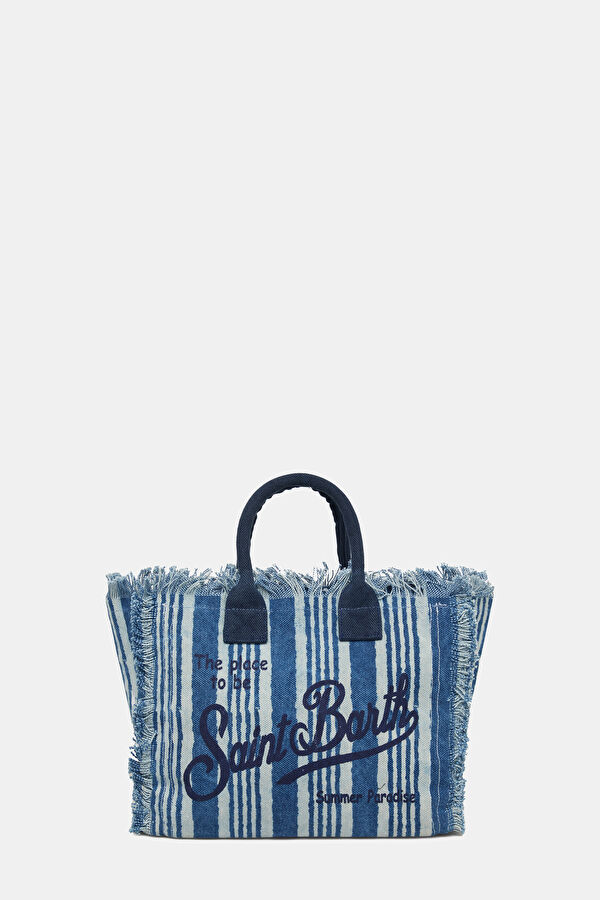 Cream and Navy Patterned Shoulder Bag 4