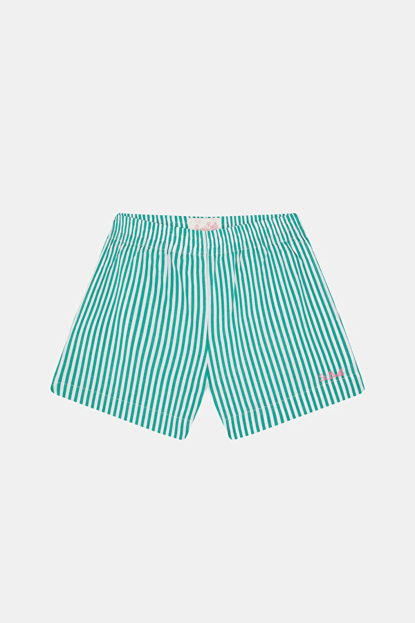 Green Patterned Shorts