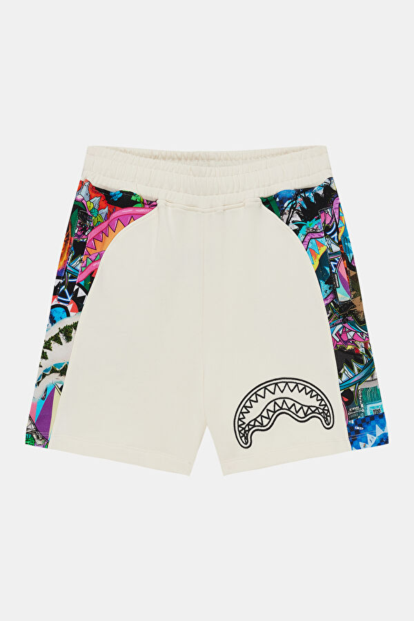 Cream Printed Men's Shorts
