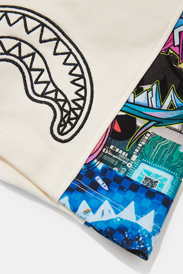 Cream Printed Men's Shorts 4
