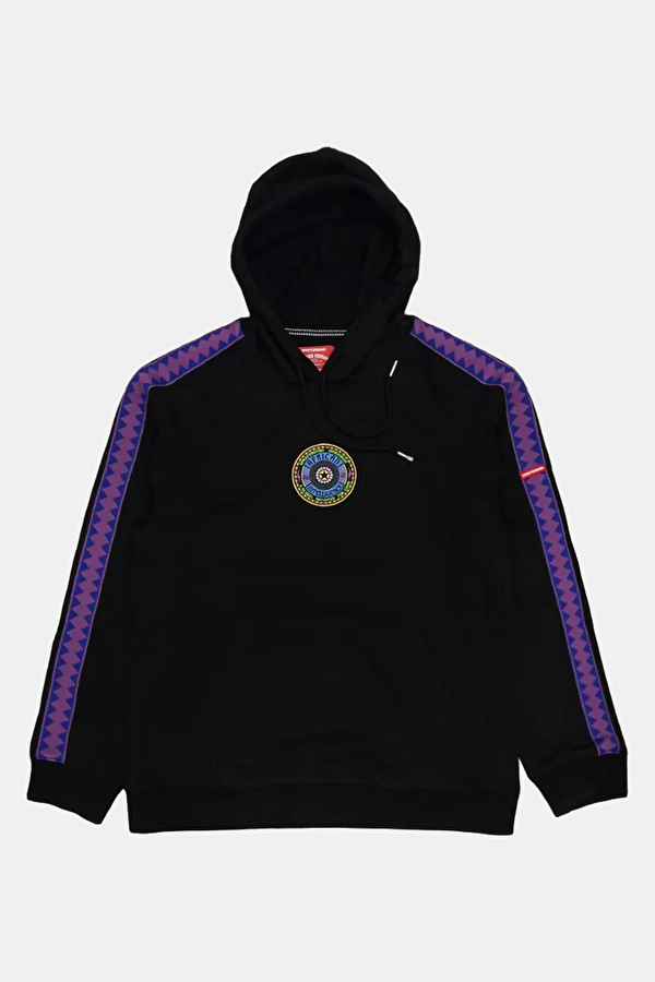 Siyah Relax Kalıp Kapuşonlu Erkek Sweatshirt