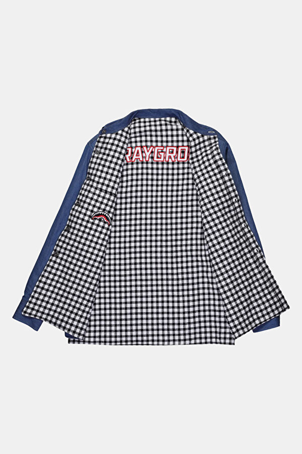 İndigo Çıtçıtlı Erkek Ceket 5
