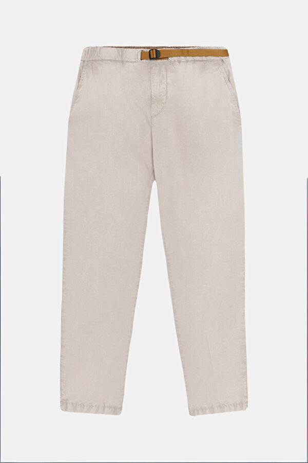 Beige Slim Fit Men's Trousers