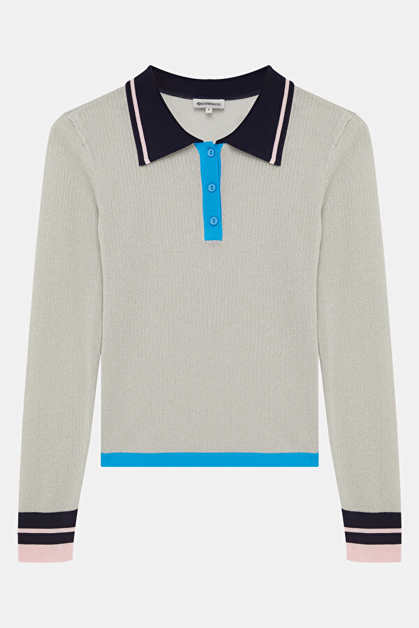 Colorful Piped Knit Women's Sweater