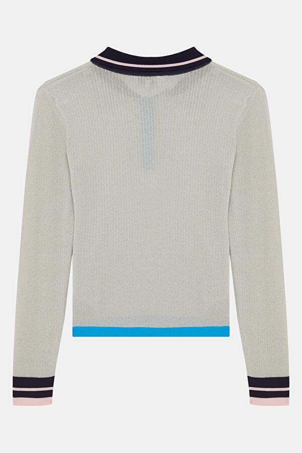 Colorful Piped Knit Women's Sweater 2