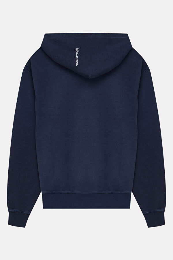 Navy Relax Fit Hooded Men's Sweatshirt 2