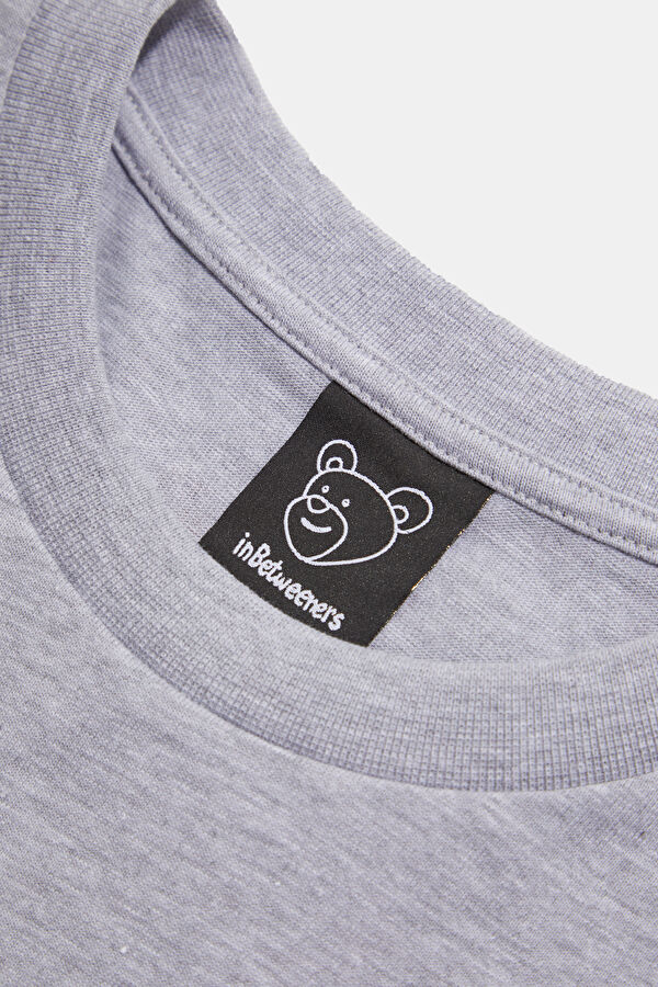Relax Kalıp Beyaz Bisiklet Yaka Baskılı Erkek T-Shirt 5