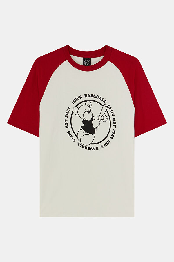Relax Kalıp Krem O Yaka Baskılı Erkek T-Shirt 3