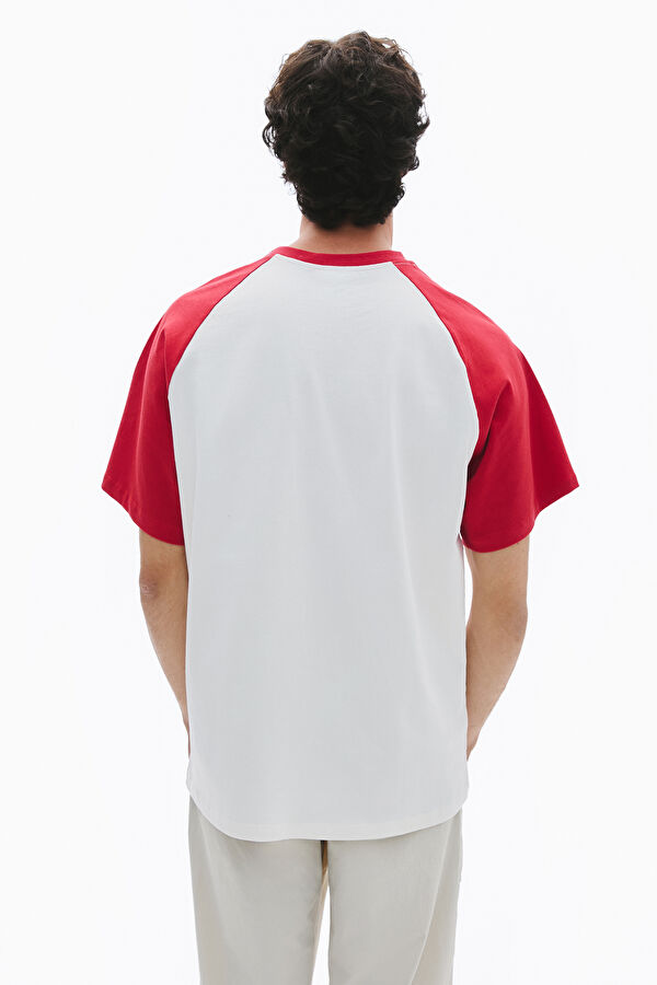 Relax Kalıp Krem O Yaka Baskılı Erkek T-Shirt 2